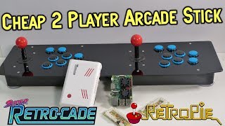 Cheap 2 Player Pi 3 USB Arcade Stick Review amp Super RetroCade Guide [upl. by Lauralee]