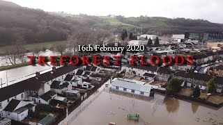 Treforest floods 16th February 2020 by drone [upl. by Roydd]