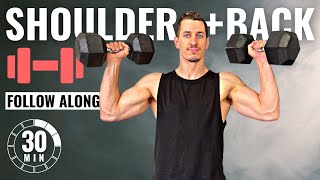 30 Min SHOULDERS AND BACK DUMBBELL WORKOUT  Strength Training [upl. by Jesse675]