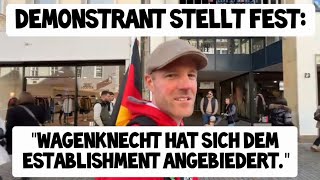 Demonstrant stellt fest quotDas BSW ist die jüngste Altparteiquot Demo Bielefeld steht auf am 05102024 [upl. by Pacian]