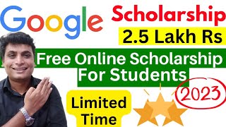 Free Google Scholarship For Indian Students March 2023  Google Generation Scholarship 2023 [upl. by Atirehgram307]