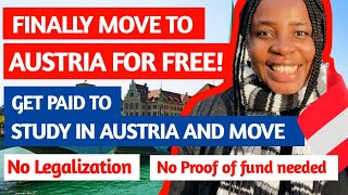 GREATNEWS STUDY AND MOVE TO AUSTRIA WITHOUT TUITION GET PAID MONTHLY NO LEGALIZATION NO APP FEE [upl. by Deuno]