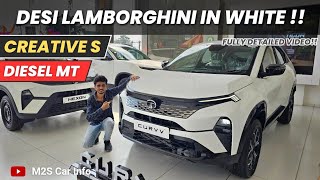 Tata Curvv Creative S Diesel MT🤍 White Colour  All Features  On Road Price  Full Detail Review [upl. by Ollie]