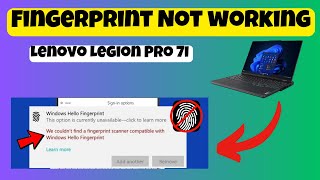 How to Solve Lenovo Legion Pro 7i Fingerprint Not working ISSUE [upl. by Attiuqaj]