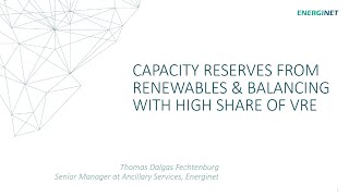 GPSTESIG Webinar Ancillary Services from an Energy System with a High Share of VRE [upl. by Hgielanna317]