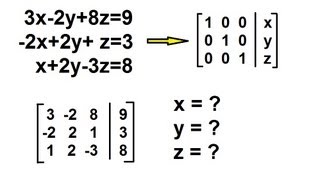 Algebra  Solving Simultaneous Linear Equations by GaussJordan Elimination 3 by 3 [upl. by Annecorinne]