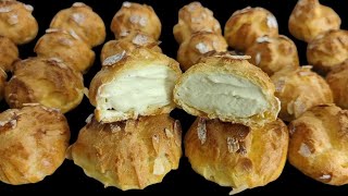 Cea mai buna sí rapida reteta de profiterol umplute cu crema finanu te poti opri din mancat 😋 [upl. by Alla742]