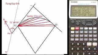 Replanteo de curva Espiral en Casio 5800p [upl. by Leibrag164]