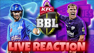 BBL 13  ADELAIDE STRIKERS vs HOBART HURRICANES LIVE REACTION [upl. by Antonia]