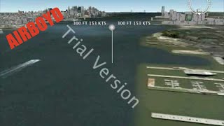 US Airways 1549 Google Earth Fly Over Example Animation [upl. by Etteyafal]