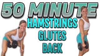 PERFECT 50 MINUTE WORKOUT For a STRONG BACK GLUTES amp HAMSTRINGS  Dumbbell Workout at Home [upl. by Buseck]