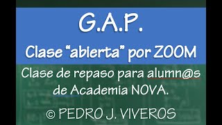 ESPACIOS VECTORIALES Clase abierta por ZOOM de repaso Academia NOVA Profesor Pedro J Viveros [upl. by Redfield]