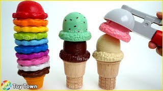 IceCream Rainbow Colors Toy on the Cone with Scoop for Kids [upl. by Alicia]