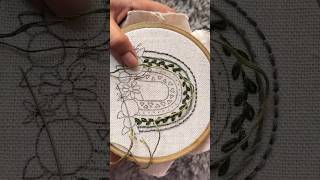 How to do couching stitch embroidery handembroidery art diy shorts [upl. by Anaitit]