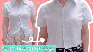 Fast Easy Tutorial How to alter a shirt thats too small DIY widen shirts using a rectangle pt1 [upl. by Ahsieka855]