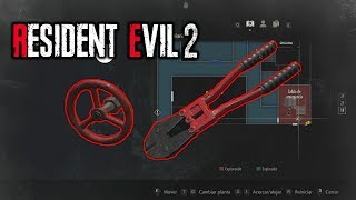 Ubicacion de las pinzas de corte y la valvulaManivela  Resident Evil 2 Remake [upl. by Ashlan]