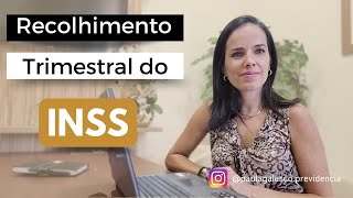 RECOLHIMENTO TRIMESTRAL DO INSS [upl. by Berardo]