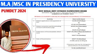 Presidency University Admission Online application 2024PUBDET 2024 [upl. by Hinman661]