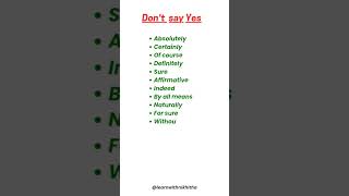 Alternatives for Yes English Grammar Vocabulary learnenglishonline english education [upl. by Wang]