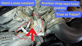 Chrysler 300 57L Hemi antifreeze leak Other shop says head gasket mechanic hemi [upl. by Sualokcin]