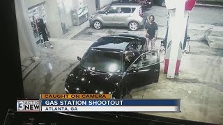 A gas station shootout in Atlanta caught on camera [upl. by Dlareme]