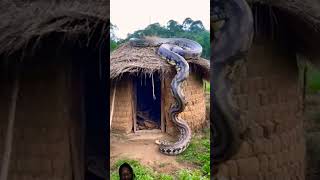 Anaconda saamp jhopadi ke upar snake cobra animals nature youtubeshorts [upl. by Natlus]