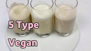 5 homemade Vegan Milk Alternatives  Dairy free Milk  PlantBased Milk Guide [upl. by Edme893]