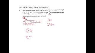 2023 PSLE Math Paper 2 Question 5 Fraction of Fractions Models [upl. by Aikemal706]