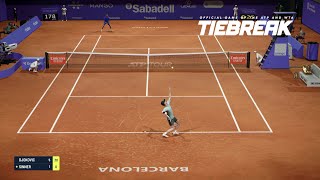 TIEBREAK  Jannik Sinner Vs Novak Djokovic I Barcelona Open I Expert AI PS5 [upl. by Atinyl]