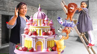 HUGE Madagascar Cake  Amazing ART Cooking Idea For my daughters birthday [upl. by Hareehat70]