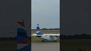 Skybus Britten Normen Islander taxiing to runway at Lands End Airport [upl. by Ignatzia552]