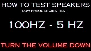 Speakers Bass Test 100Hz5Hz How to test Woofers [upl. by Laon]