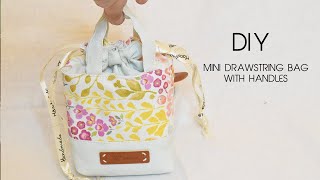 DIY Cute Drawstring Bag  How to Make a Drawstring Bag with Handles  Sewing Tutorial [upl. by Dale]