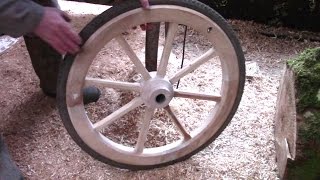 How To Make Wooden Wheels With Bicycle Rims And Tyres [upl. by Thurstan]