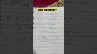 What is Bond length bond order bond strength chemistry class 11 [upl. by Asilenna]