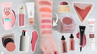 CREAM amp LIQUID BLUSH SWATCHATHON  Fair Olive Skin [upl. by Aihpledalihp287]