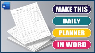 How to make a DAILY PLANNER in WORD  Microsoft Word Tutorials [upl. by Clymer]