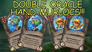 Level 7 HAND MURLOCS With Double ORACLE  Hearthstone Battlegrounds [upl. by Brost]