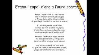 Erano i capei doro a laura sparsi Petrarca [upl. by Stead871]