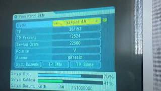 TURKSAT 4A YENİ KANAL EKLEME [upl. by Inaboy340]