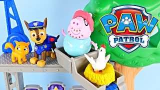 Paw Patrol Police Academy Rescue Training Center Peppa Pig Saves The Day Nickelodeon Toys Play Doh [upl. by Aicatsan]