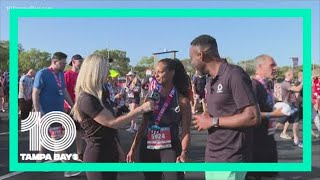 Skyway 10K 2022 Chatting with runner at the Tropicana Field who finished the race [upl. by Yenaffit695]