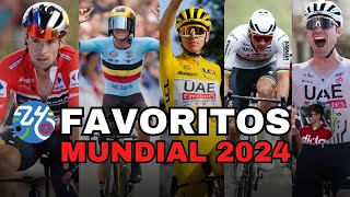 TOP 5 FAVORITOS AL MUNDIAL DE RUTA DE CICLISMO 2024  ¿ALGUIEN PODRÁ CON POGACAR [upl. by Goines]