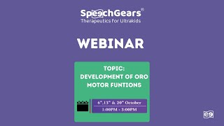 Join our exclusive 3day webinar on Development of Oro Motor Functions 🧠💬 [upl. by Audri]