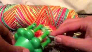 DIY Pom Pom Scarf on Spool Knitting Loom [upl. by Argella]