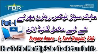 How To File Monthly Sales Tax Return In Pakistan Part  I [upl. by Polak]