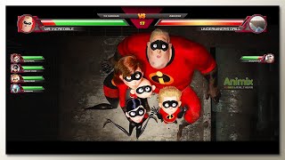 The incredibles amp Frozone vs Underminer with Healthbars  Concept Game UI [upl. by Aldric]