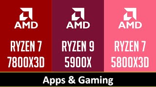 RYZEN 7 7800X3D vs RYZEN 9 5900X vs RYZEN 7 5800X3D  Apps amp Gaming [upl. by Annirac434]