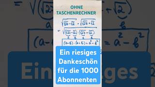 OHNE TASCHENRECHNER youtubeshorts 1000subscribers mathematik [upl. by Ellehcyt]