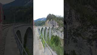 Landwasser Viadukt travel alp trainspotting railway nature trending old [upl. by Eilah493]